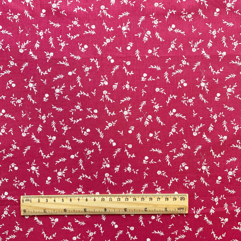 Coated  Cotton BECKY Fuchsia / White